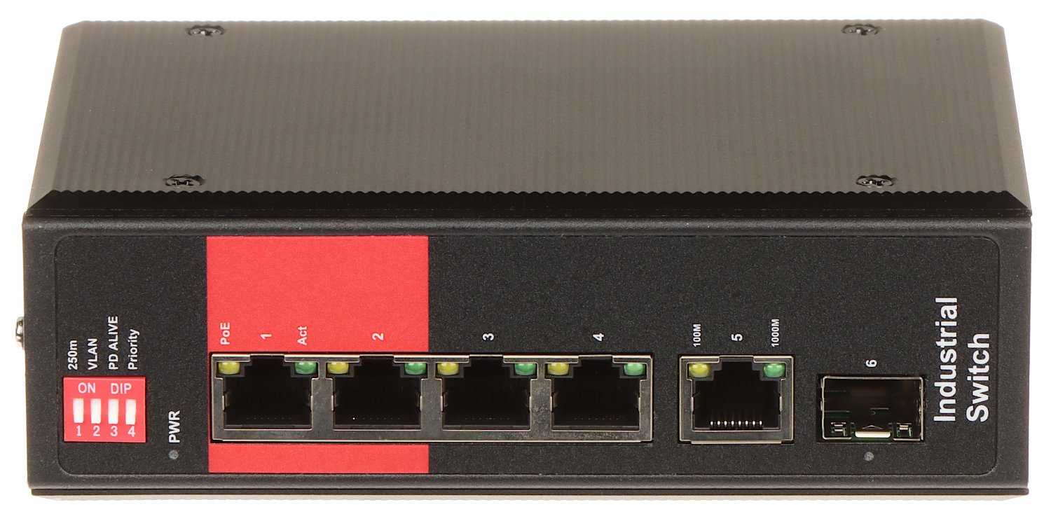 SWITCH PRZEMYSŁOWY POE GTX-P1-5-41GSFP 4-PORTOWY SFP - obrazek 2