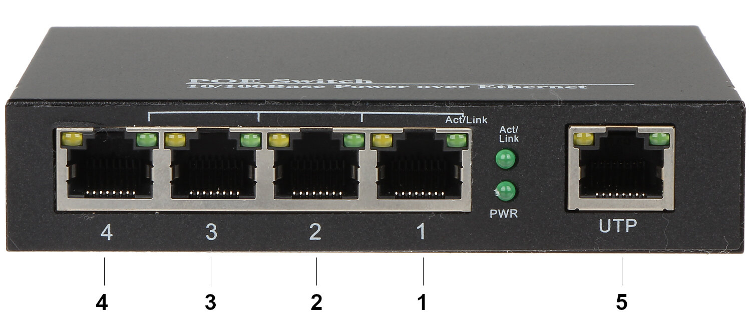 SWITCH PoE SPS-4P/1 5-PORTOWY - obrazek 2