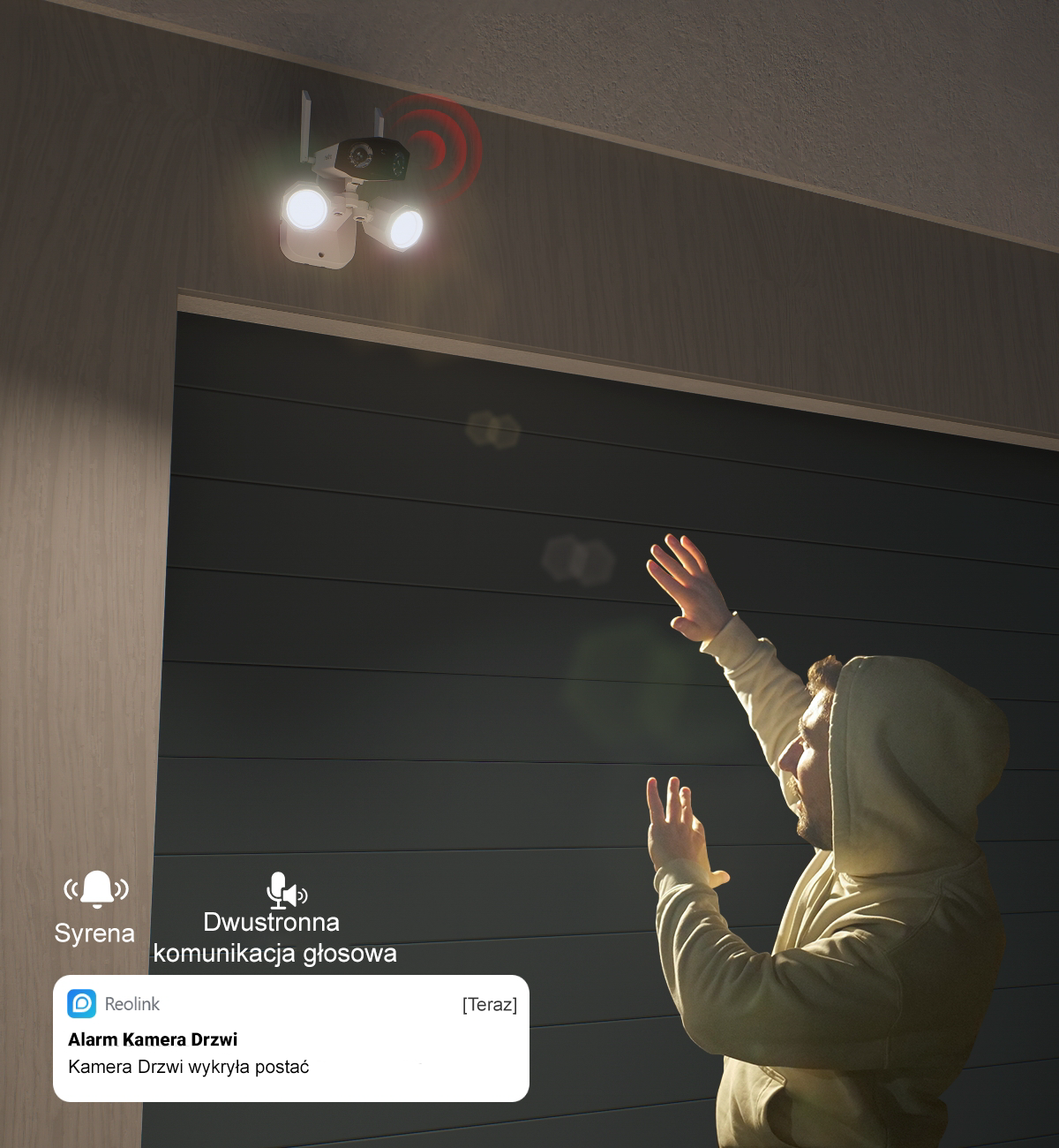 Kamera Reolink DUO 2 floodlight POE 4K 8 Mp | kąt widzenia 180 stopni | Detekcja osób pojazdów zwierząt | Lampy led - obrazek 10