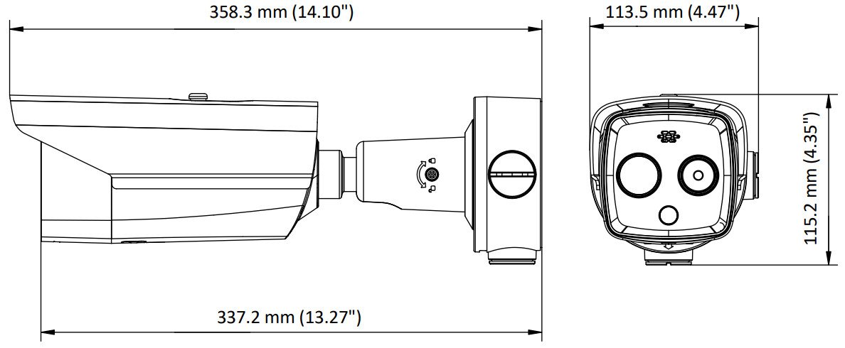Hybrydowa Kamera Termowizyjna IP DS-2TD2628-10/QA 9.7mm - 720p, 8mm - 4Mpx - Hikvision - obrazek 5