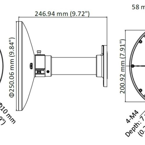 UCHWYT SUFITOWY KAMERY DS-1661ZJ-6D Hikvision