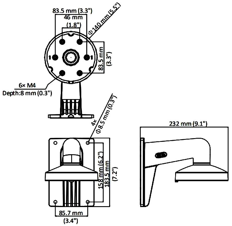 Uchwyt kamery DS-1273ZJ-PT6 Hikvision - obrazek 5