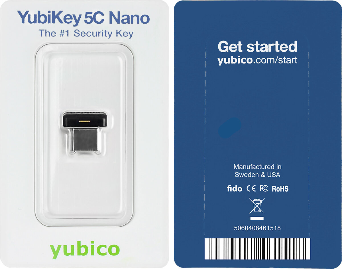 Yubico YubiKey 5C NANO - Klucz sprzętowy U2F FIDO - obrazek 2