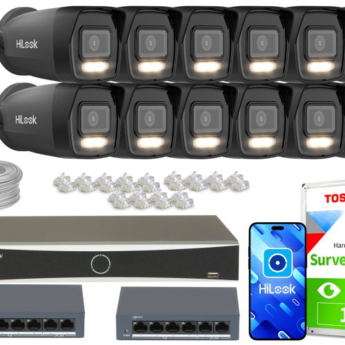 Zestaw do monitoringu 12x IPCAM-B4-30DL Black 4Mpx...