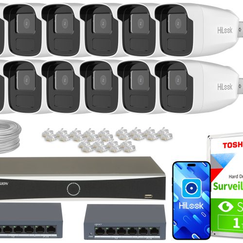 Zestaw do monitoringu 12x IPCAM-B2-50IR Full HD IR...