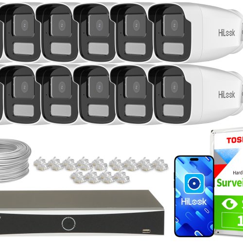 Zestaw do monitoringu 12x IPCAM-B4-30DL 1x DS-7616...