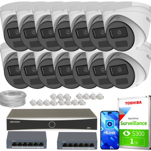Zestaw do monitoringu 14x IPCAM-T2-P  Full HD, PoE...