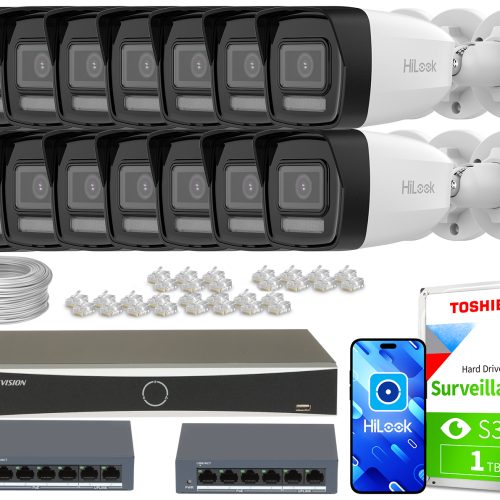 Zestaw do monitoringu 14x IPCAM-B4-30DL 4Mpx Hybri...