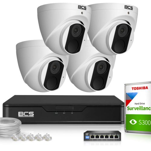 Zestaw do monitoringu 4x BCS-P-EIP14FSR3 4Mpx 4Mpx...