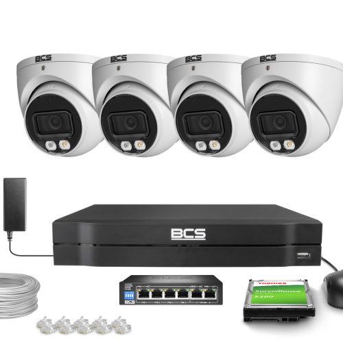 Zestaw do monitoringu 4x BCS-L-EIP15FCR3L3-AI1 5Mp...