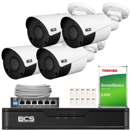 Zestaw monitoringu 4 kamery 5Mpx BCS-P-TIP15FSR5 I...