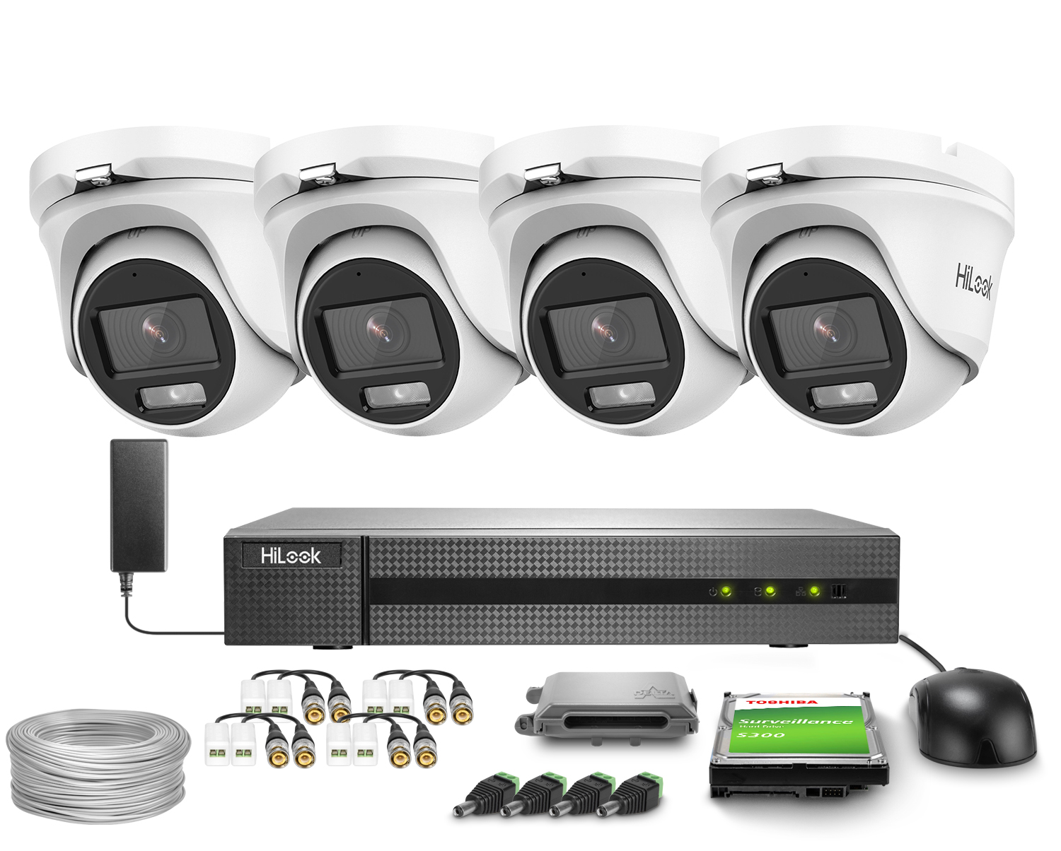 Zestaw do monitoringu 4x TVICAM-T5M-20DL 5Mpx, ICR, WDR, HiLook by Hikvision