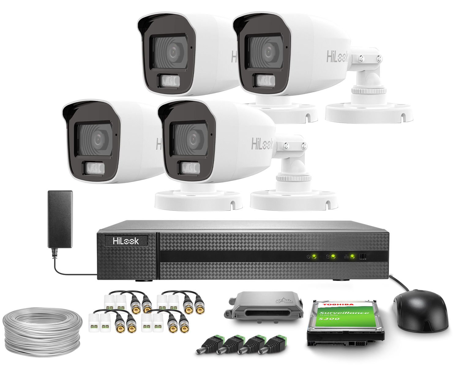 Zestaw do monitoringu 4x TVICAM-B5M-20DL 5Mpx, IR20, DWDR HiLook by Hikvision