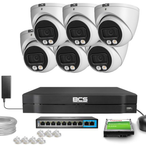 Zestaw do monitoringu 6x BCS-L-EIP15FCR3L3-AI1 5Mp...