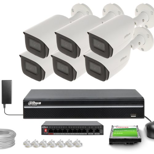 Zestaw do monitoringu 6x IPC-HFW3842E-AS-0280B, 8M...