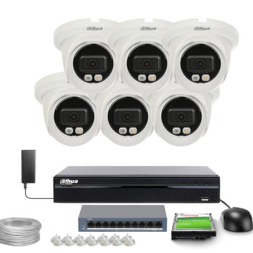Zestaw do monitoringu 6x IPC-HDW2449TM-S-IL-0280B,...