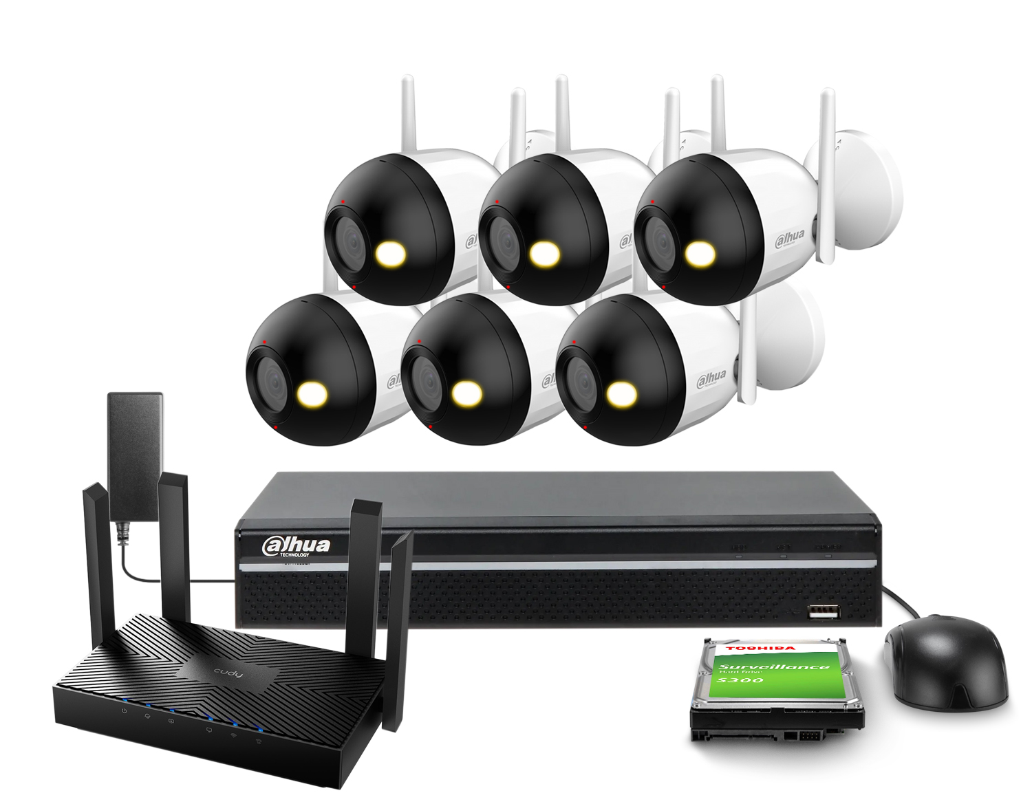 Zestaw do monitoringu Wi-Fi 6x F4C-PV 4Mpx IR 30m Dahua