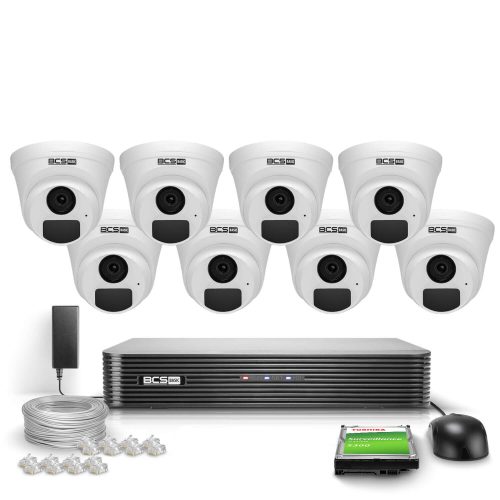 Zestaw do monitoringu 8x BCS-B-EIP15FR3(2.0) 5Mpx ...