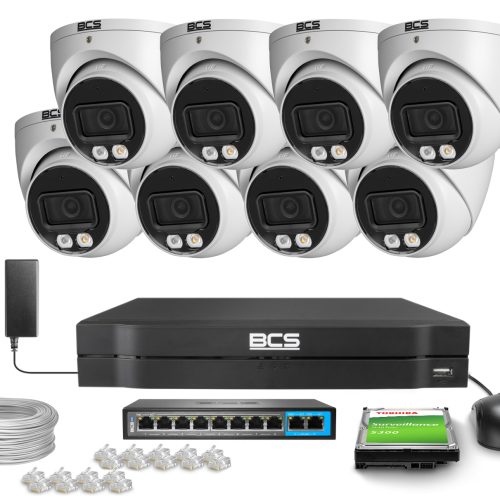 Zestaw do monitoringu 8x BCS-L-EIP15FCR3L3-AI1 5Mp...