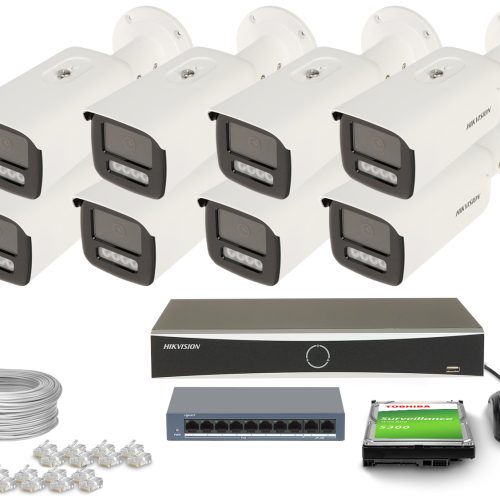 Zestaw do monitoringu 8x DS-2CD2T43G2-2LI, DS-7608...