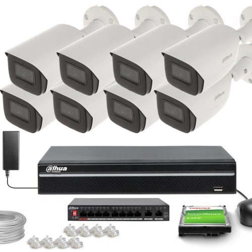 Zestaw do monitoringu 8x IPC-HFW3842E-AS-0280B, 8M...