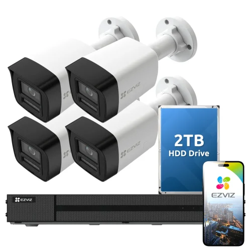 Zestaw do monitoringu EZVIZ 4x kamera PoE 8Mpx, re...