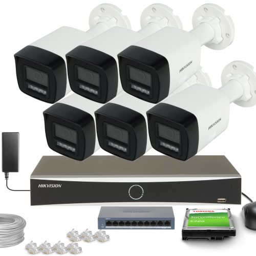Zestaw do monitoringu Hikvision 6x DS-2CD1083G2-LI...
