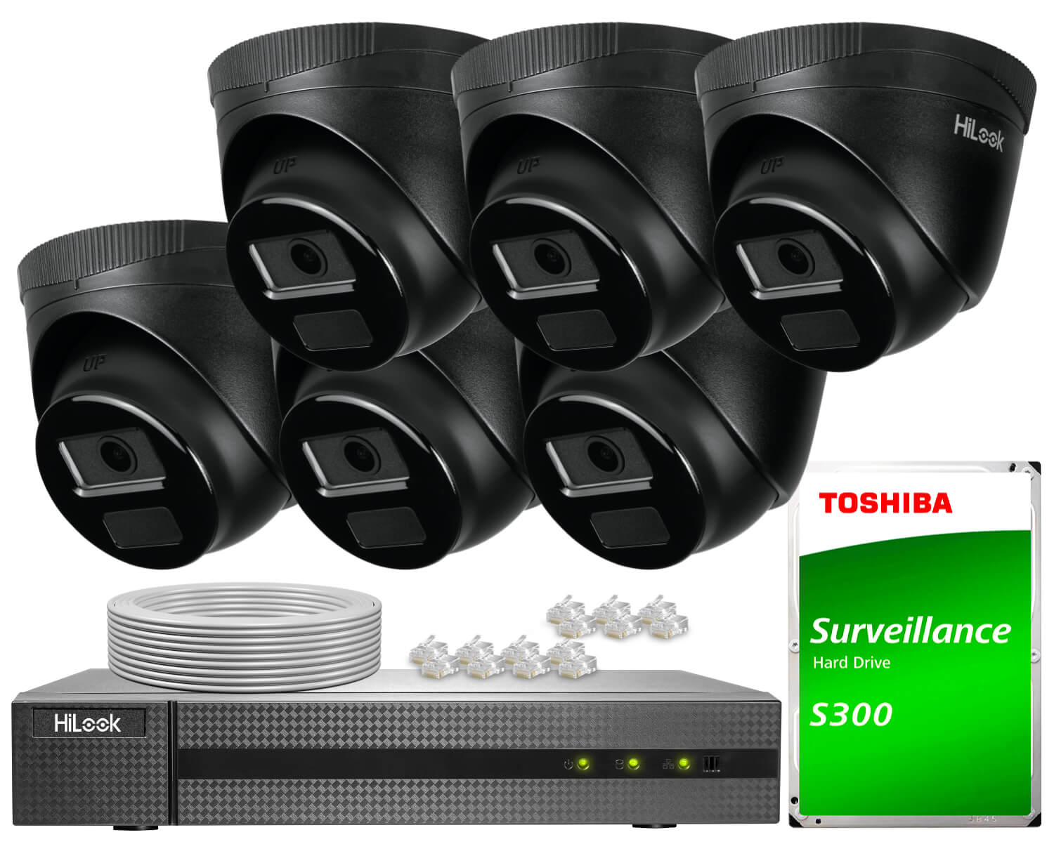Zestaw do monitoringu HiLook by Hikvision 6x IPCAM-T4-P Black 2K+