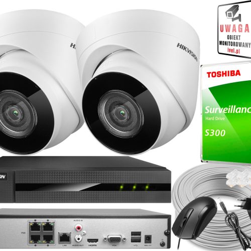 Zestaw dwóch kamer IP DS-2CD1341G0-I/PL 4 Mpx, re...