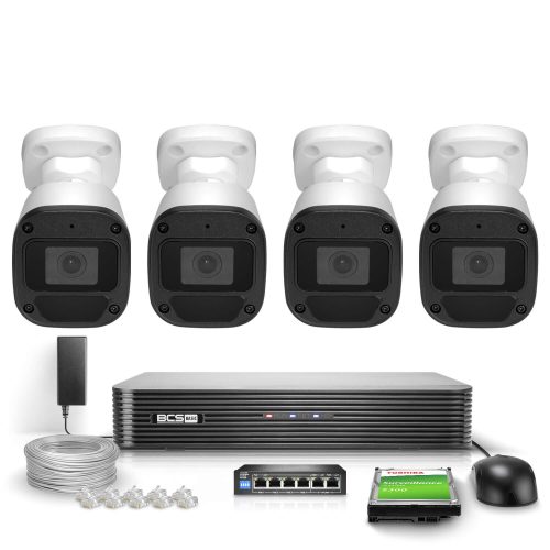 Zestaw monitoring firmy domu 4x BCS-B-TIP12FR3(2.0...