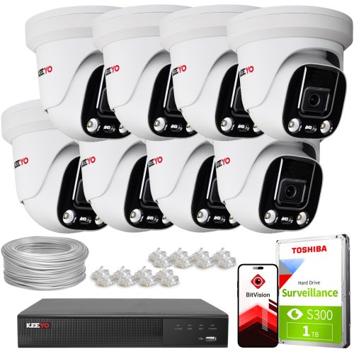 Zestaw do monitoringu IP KEEYO 8x LV-V-IP5M25DF-AD...