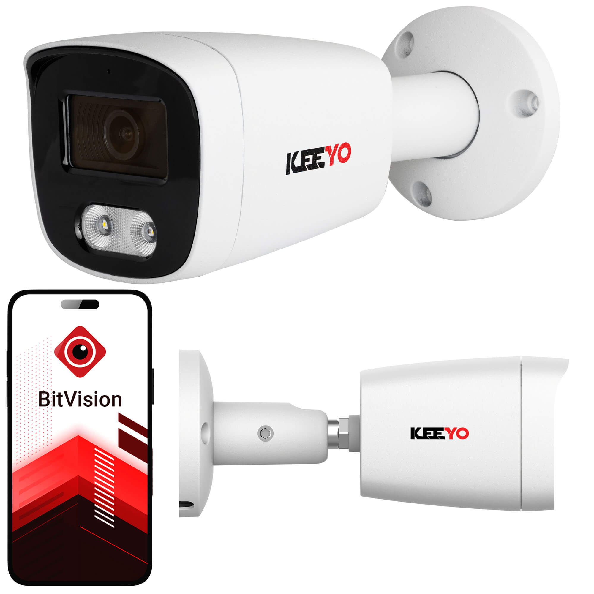 Zestaw do monitoringu IP KEEYO 4x LV-V-IP8M25TF-B-II 8Mpx IR 25m - obrazek 2