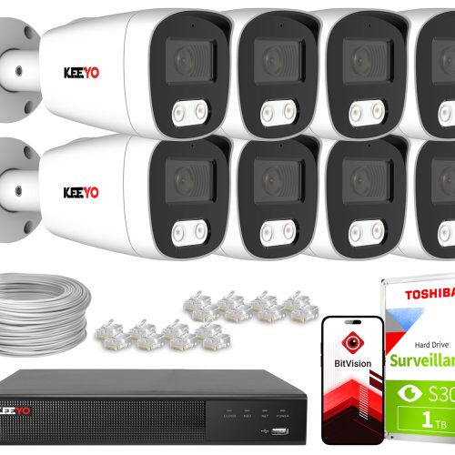Zestaw do monitoringu IP KEEYO 8x LV-V-IP8M25TF-DL...