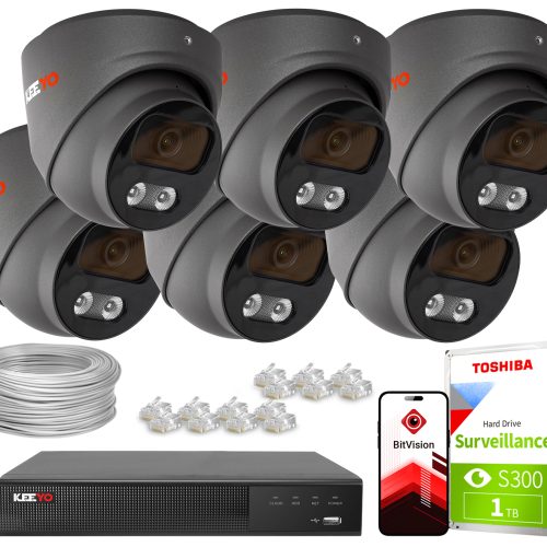 Zestaw do monitoringu IP KEEYO 6x LV-V-IP8M25DF-G-...