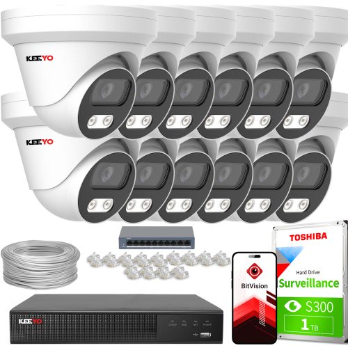 Zestaw do monitoringu IP KEEYO 12x LV-V-IP8M25DF-D...