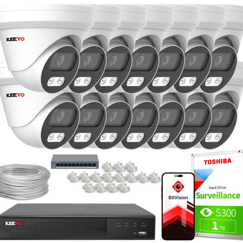 Zestaw do monitoringu IP KEEYO 14x LV-V-IP8M25DF-D...