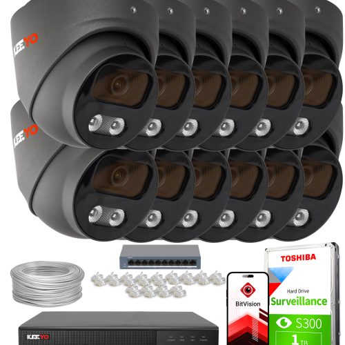 Zestaw do monitoringu IP KEEYO 12x LV-V-IP8M25DF-G...