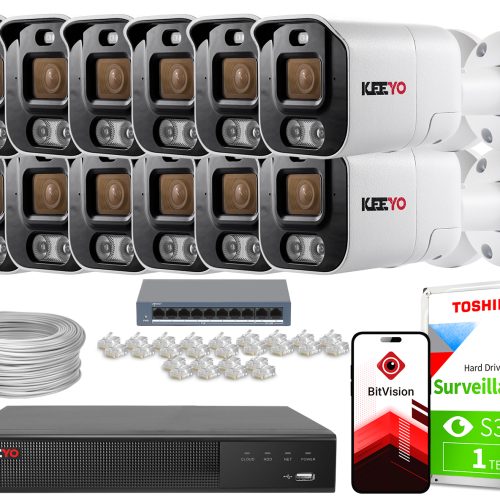 Zestaw do monitoringu IP KEEYO 12x LV-V-IP5M25TF-A...