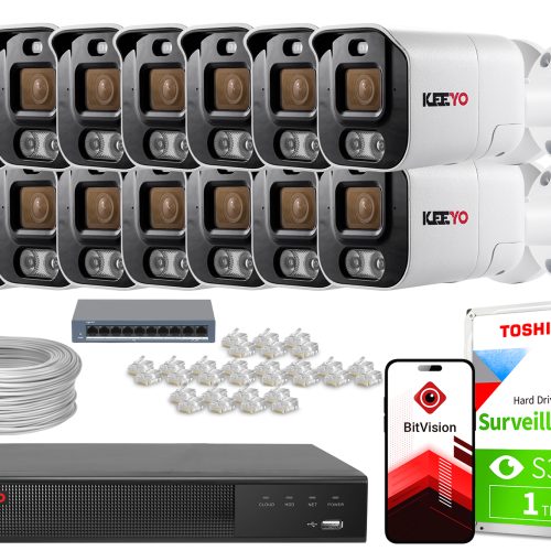 Zestaw do monitoringu IP KEEYO 14x LV-V-IP5M25TF-A...