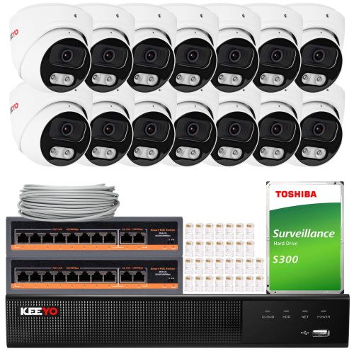 Zestaw do monitoringu IP KEEYO 14x LV-V-IP5M25DF-B...