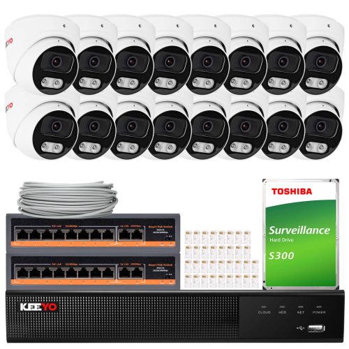 Zestaw do monitoringu IP KEEYO 16x LV-V-IP5M25DF-B...