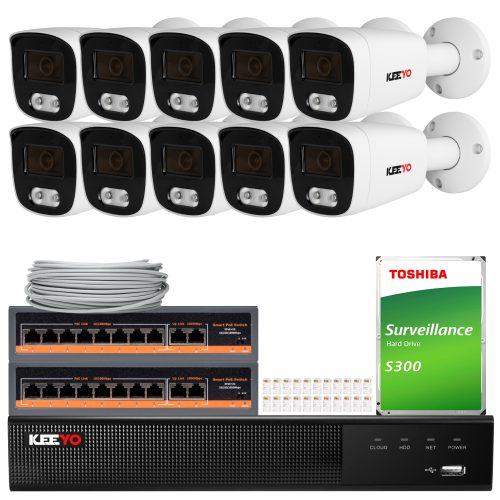 Zestaw do monitoringu IP KEEYO 10x LV-V-IP5M25TF-B...