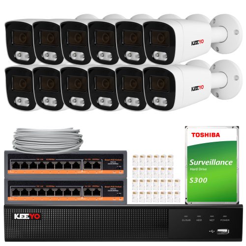 Zestaw do monitoringu IP KEEYO 12x LV-V-IP5M25TF-B...