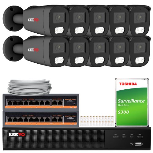 Zestaw do monitoringu IP KEEYO 10x LV-V-IP5M25TF-G...