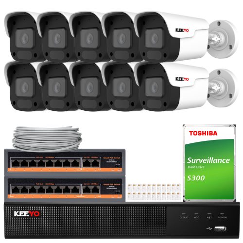 Zestaw do monitoringu IP KEEYO 10x LV-V-IP4M25TF-B...