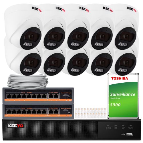 Zestaw do monitoringu IP KEEYO 10x LV-V-IP4M25DF-B...