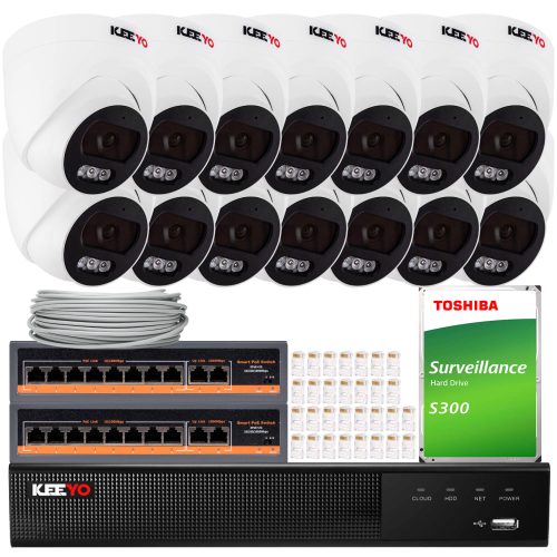 Zestaw do monitoringu IP KEEYO 14x LV-V-IP4M25DF-B...