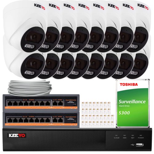 Zestaw do monitoringu IP KEEYO 16x LV-V-IP4M25DF-B...