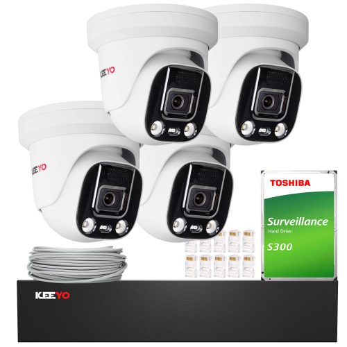 Zestaw do monitoringu IP KEEYO 4x LV-V-IP5M25DF-AD...