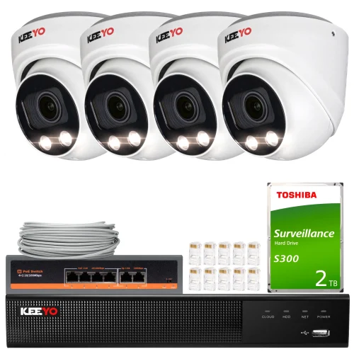 Zestaw do monitoringu KEEYO 4x LV-V-IP8M3AF-DL 4K ...